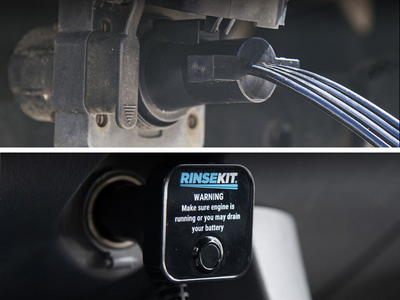 Attach either the 12V or trailer hitch plug to your vehicle.